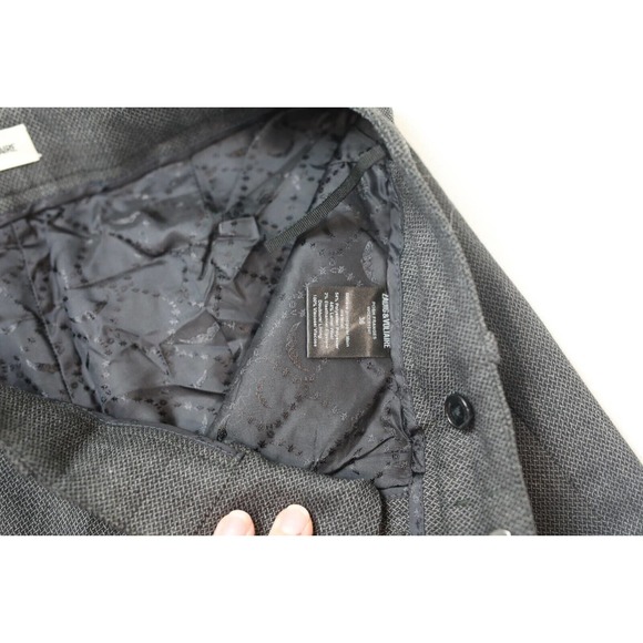 ZADIG&VOLTAIRE POSH STRIPE FRANGE CROPPED TROUSER BLACK EU 36 RAW HEM - Picture 12 of 14